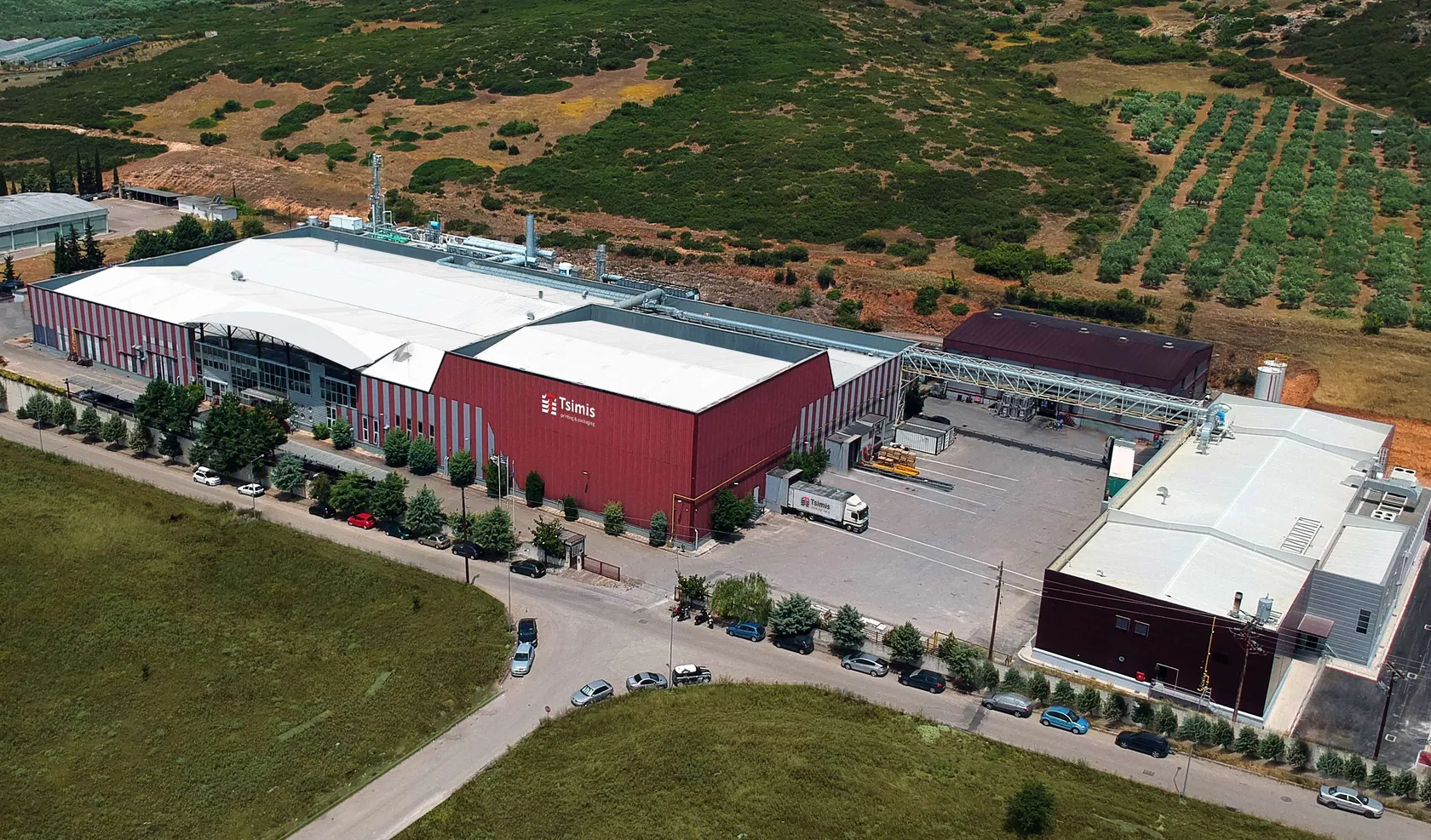 Aerial view of the production facilities